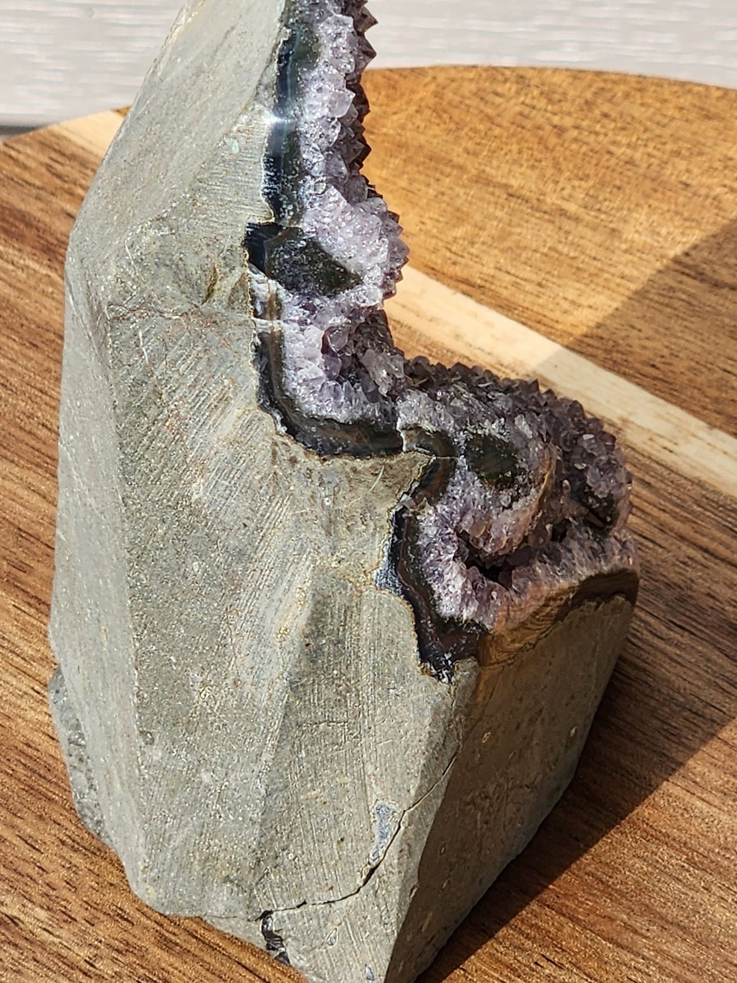 Beautiful Dark Purple Amethyst Crystal Druzy Free Form with Polished Edges