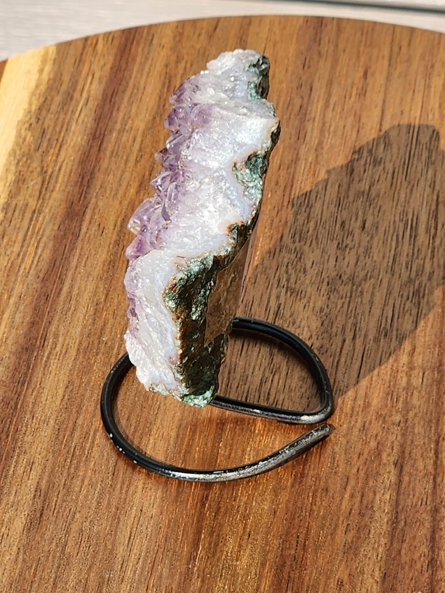 Beautiful Purple Amethyst Free Form with metal stand