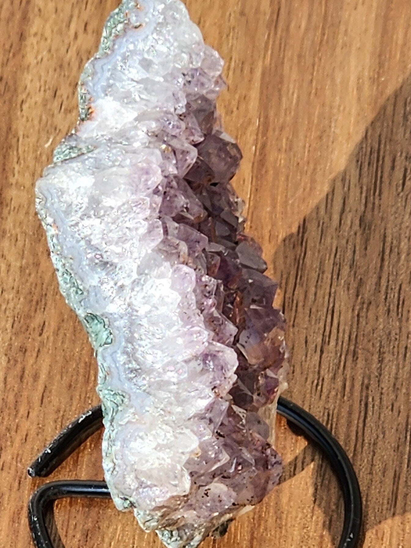 Beautiful Purple Amethyst Free Form with metal stand