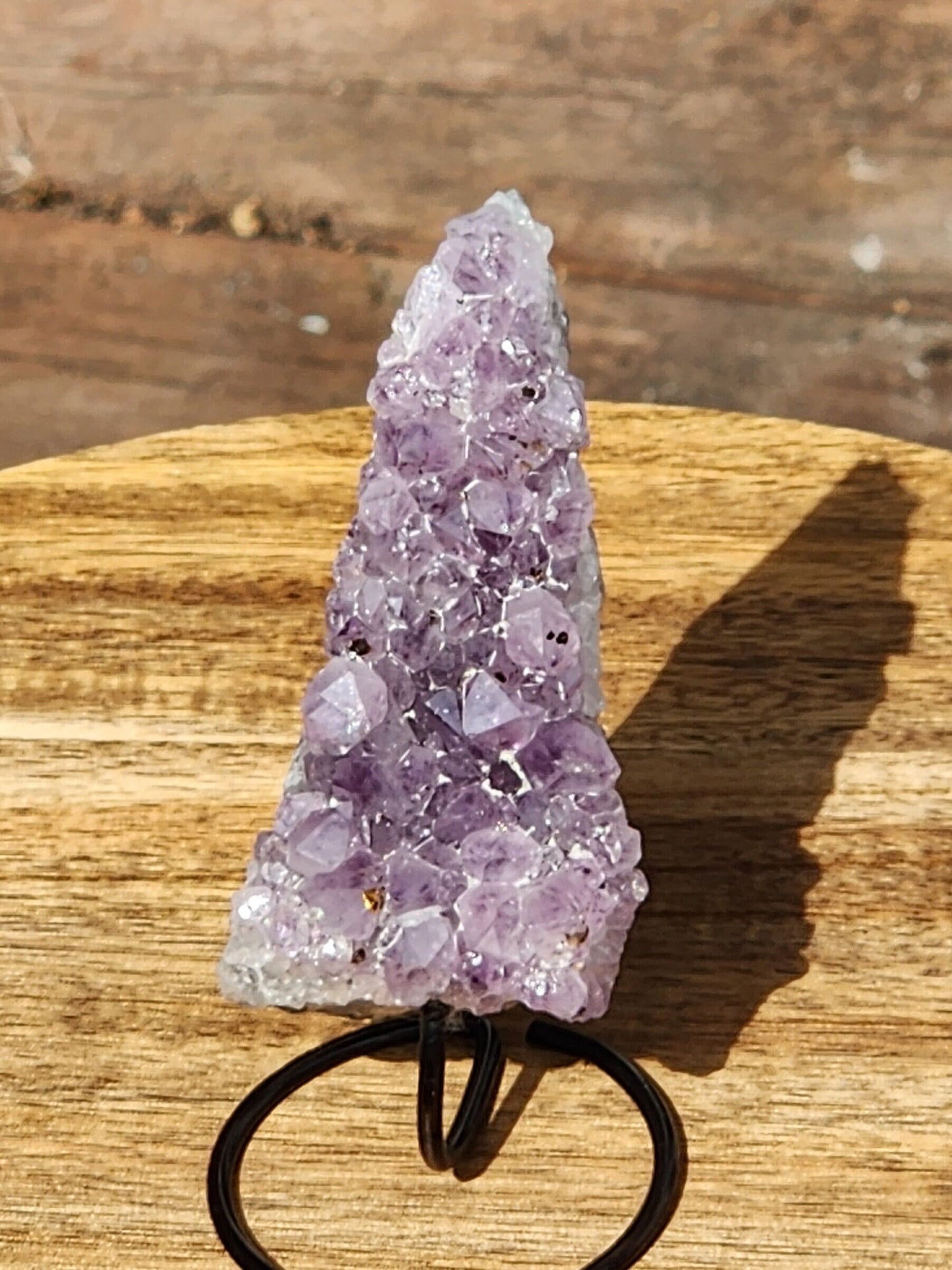 Beautiful Purple Amethyst Crystal Free Form with metal stand