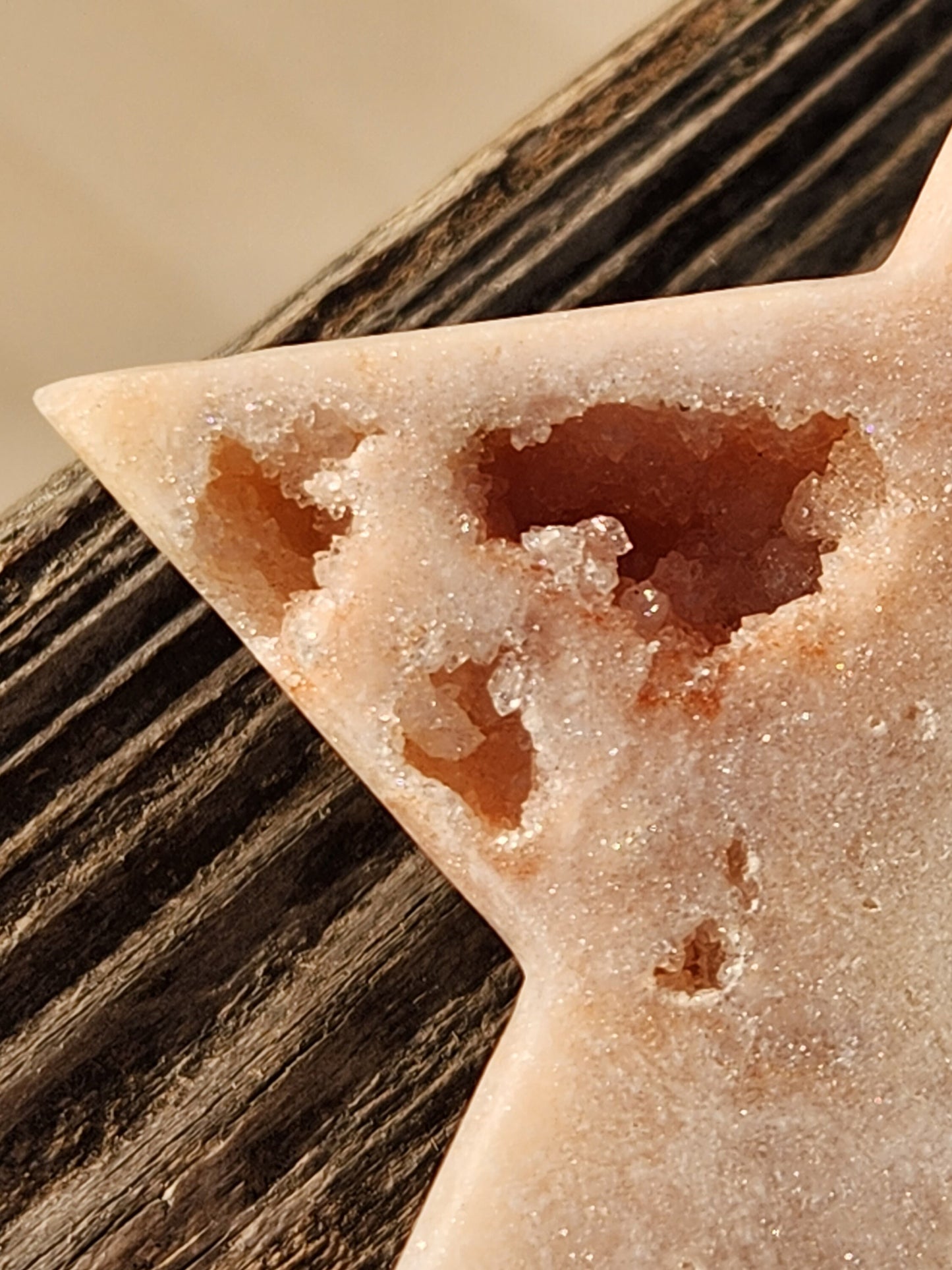 AAA Pink Amethyst Star with Druzy Pockets - 5.5" Brazil Crystal