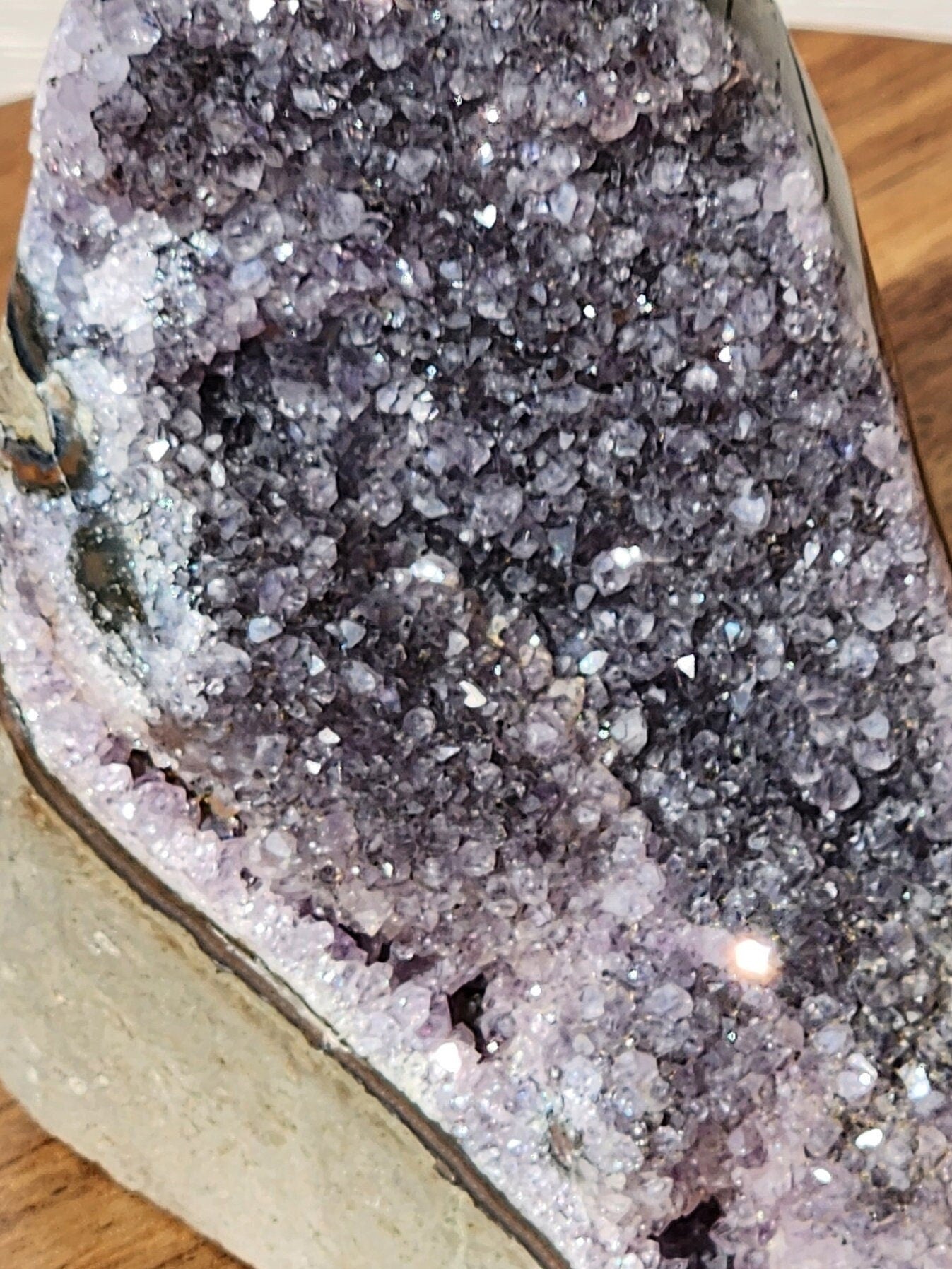 Beautiful Dark Purple Amethyst Crystal Druzy Free Form with Polished Edges