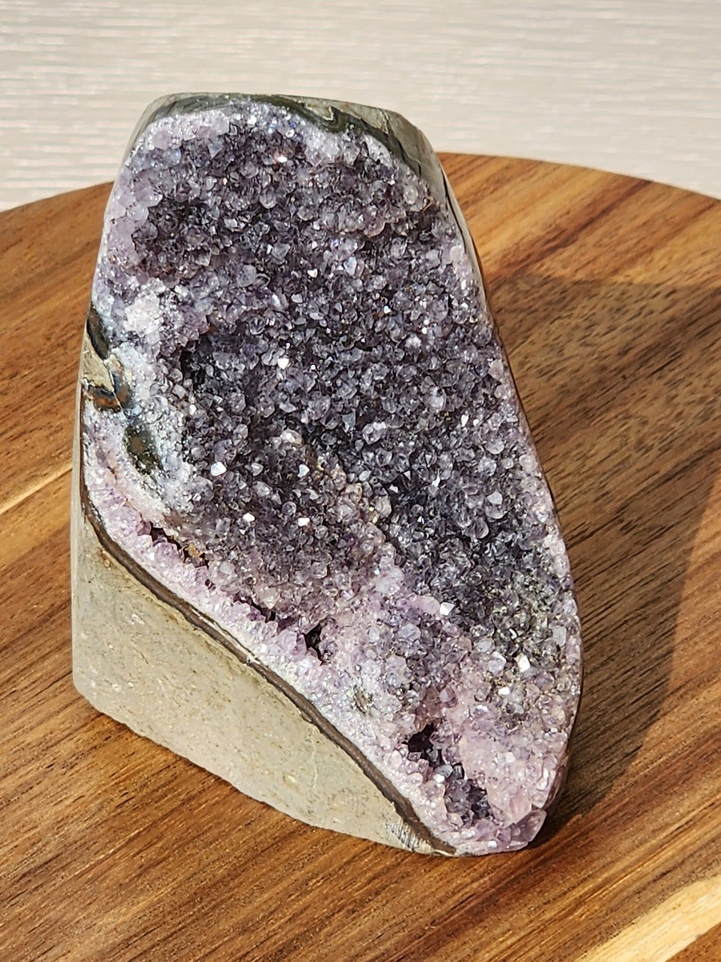 Beautiful Dark Purple Amethyst Crystal Druzy Free Form with Polished Edges