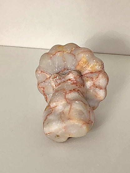 Beautiful Red Network Jasper Goddess Mushroom Female Body Crystal Carving