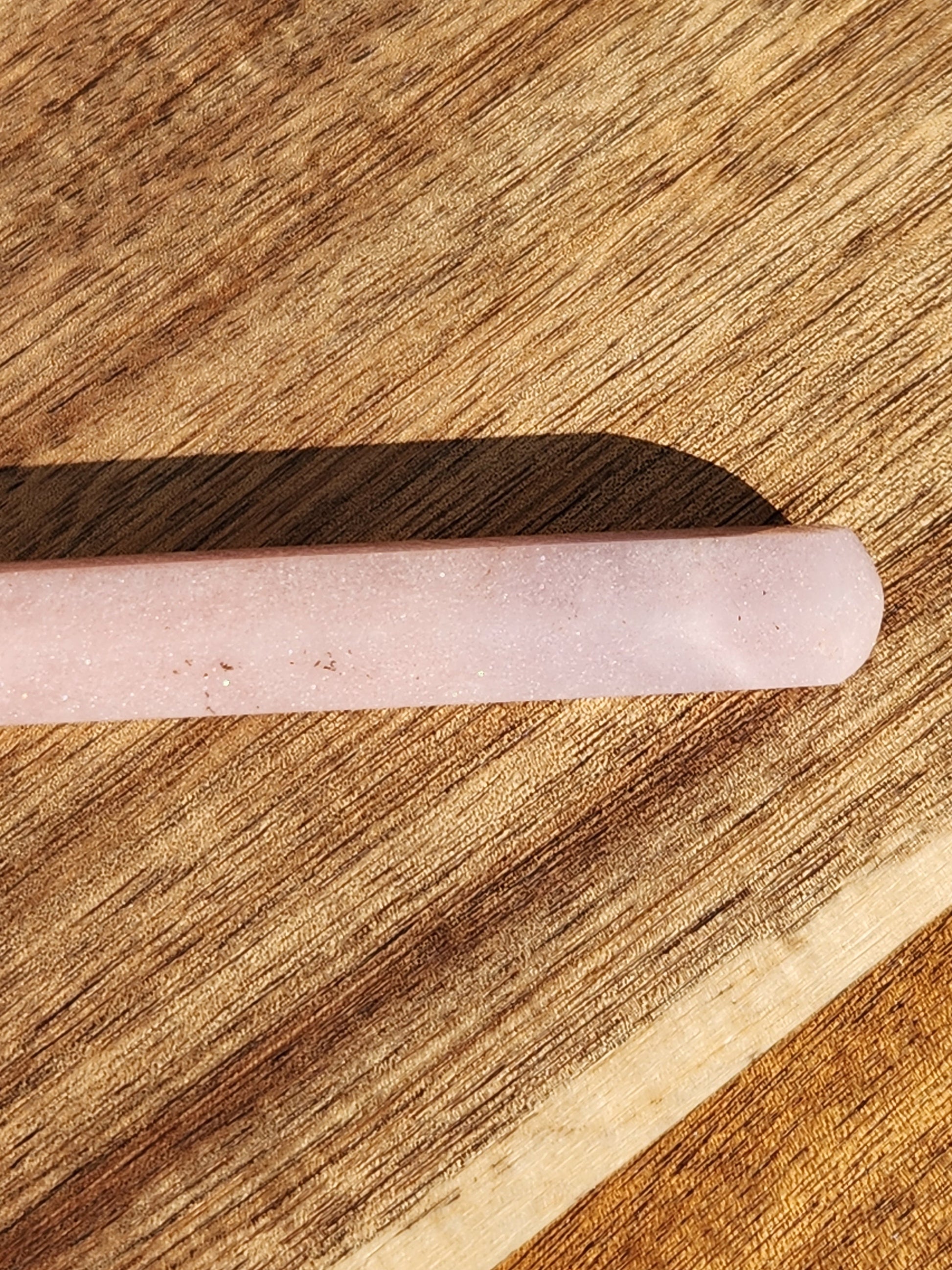 Sparkly Light Pink Amethyst Crystal Wand: Heart Chakra Energy