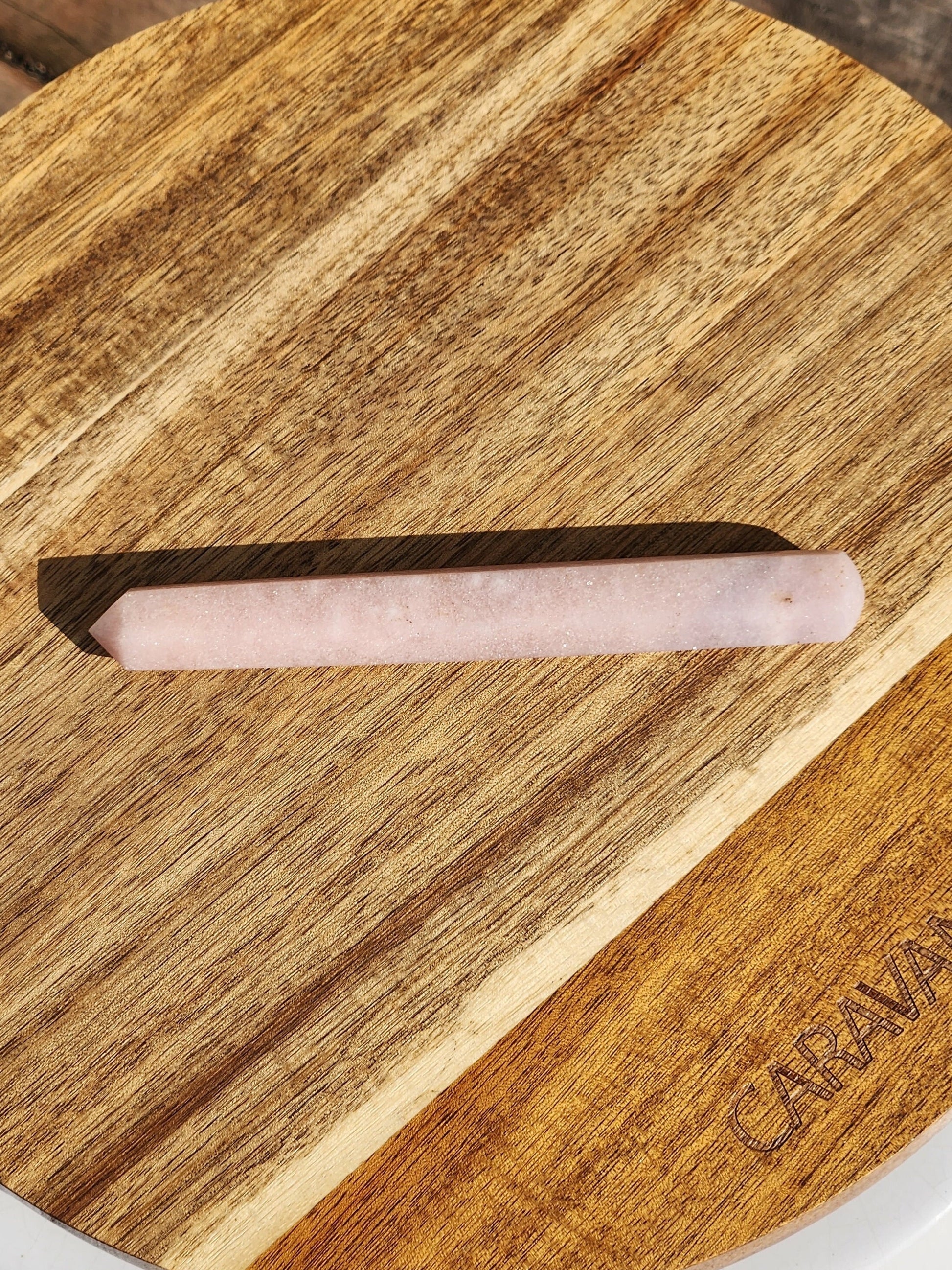 Sparkly Light Pink Amethyst Crystal Wand: Heart Chakra Energy