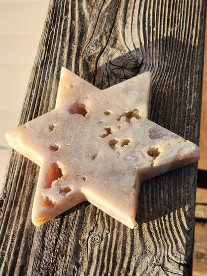 AAA Pink Amethyst Star with Druzy Pockets - 5.5" Brazil Crystal