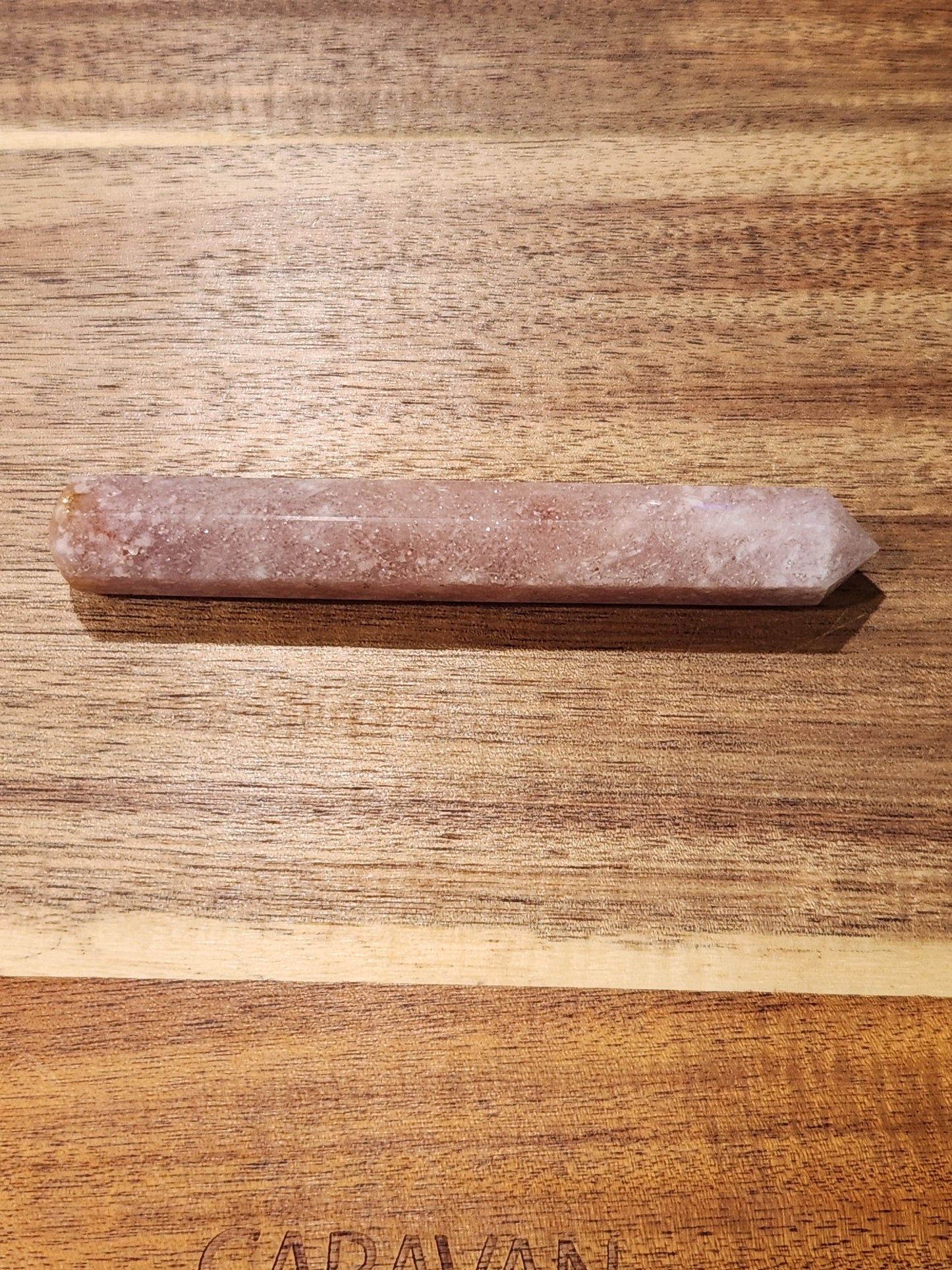 Sparkly Pink Amethyst Crystal Wand, 6 Point, Calming Massage Stone