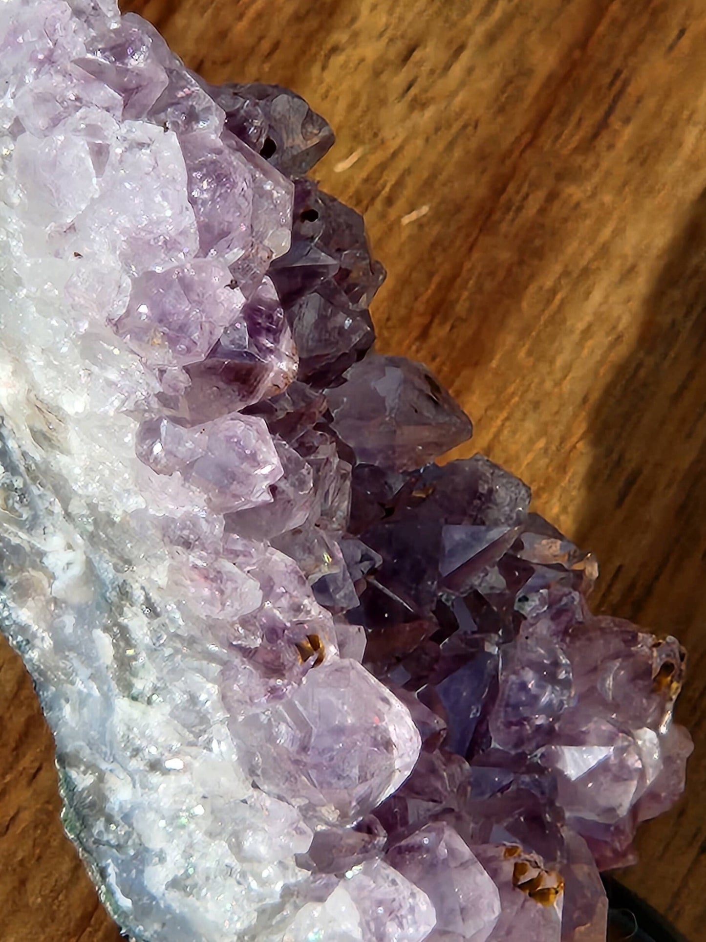 Beautiful Purple Amethyst Crystal Free Form with metal stand