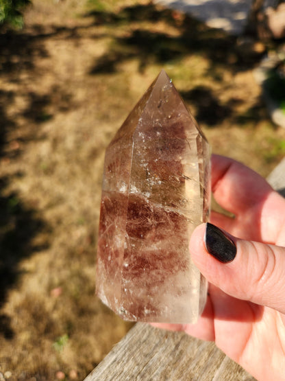 Sparkly Light Smoky Quartz Crystal Tower - Brazilian Origin