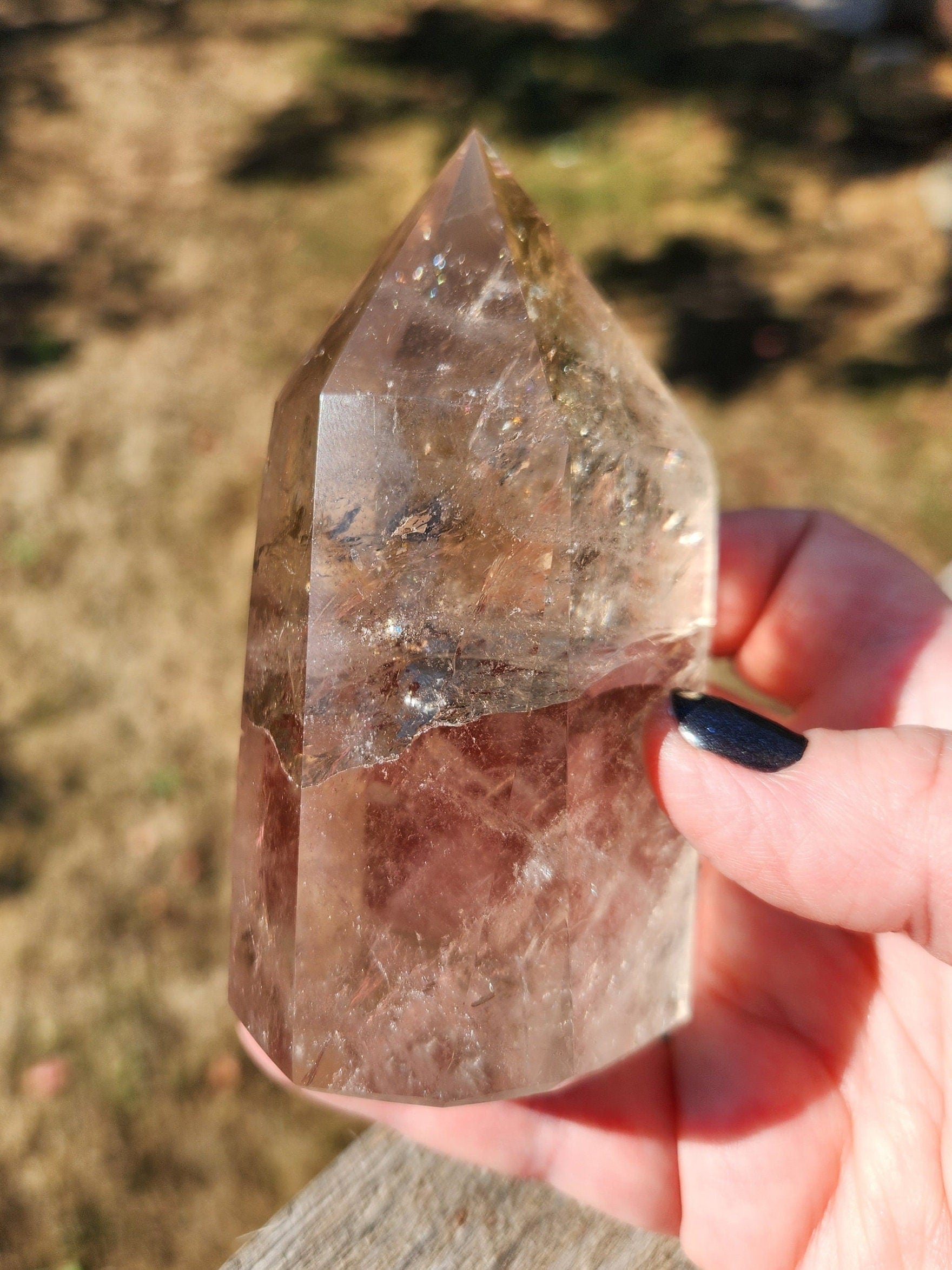 Gorgeous AAA Light Smoky Quartz Crystal Tower with So Much Sparkle!