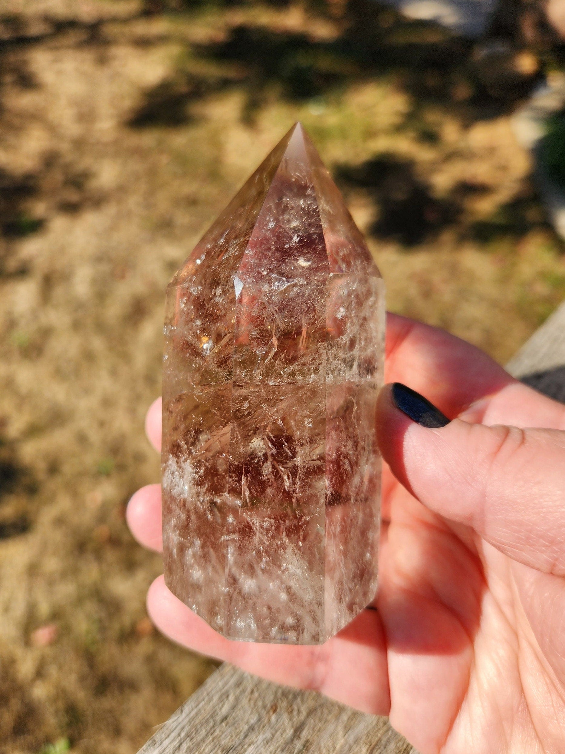 Sparkly Light Smoky Quartz Crystal Tower - Brazilian Origin