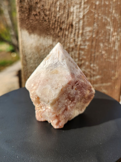 Pink Amethyst Crystal Point with Druzy - Brazilian Top Polish