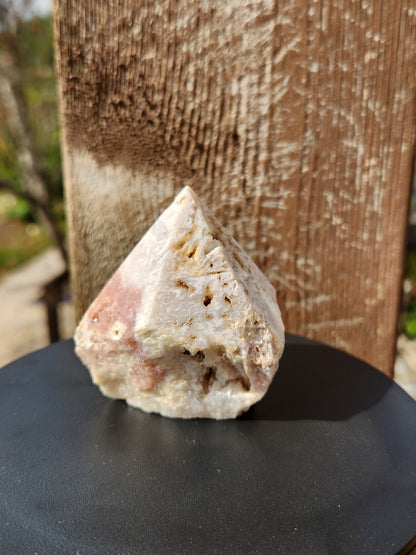 Pink Amethyst Crystal Point with Druzy - Brazilian Top Polish