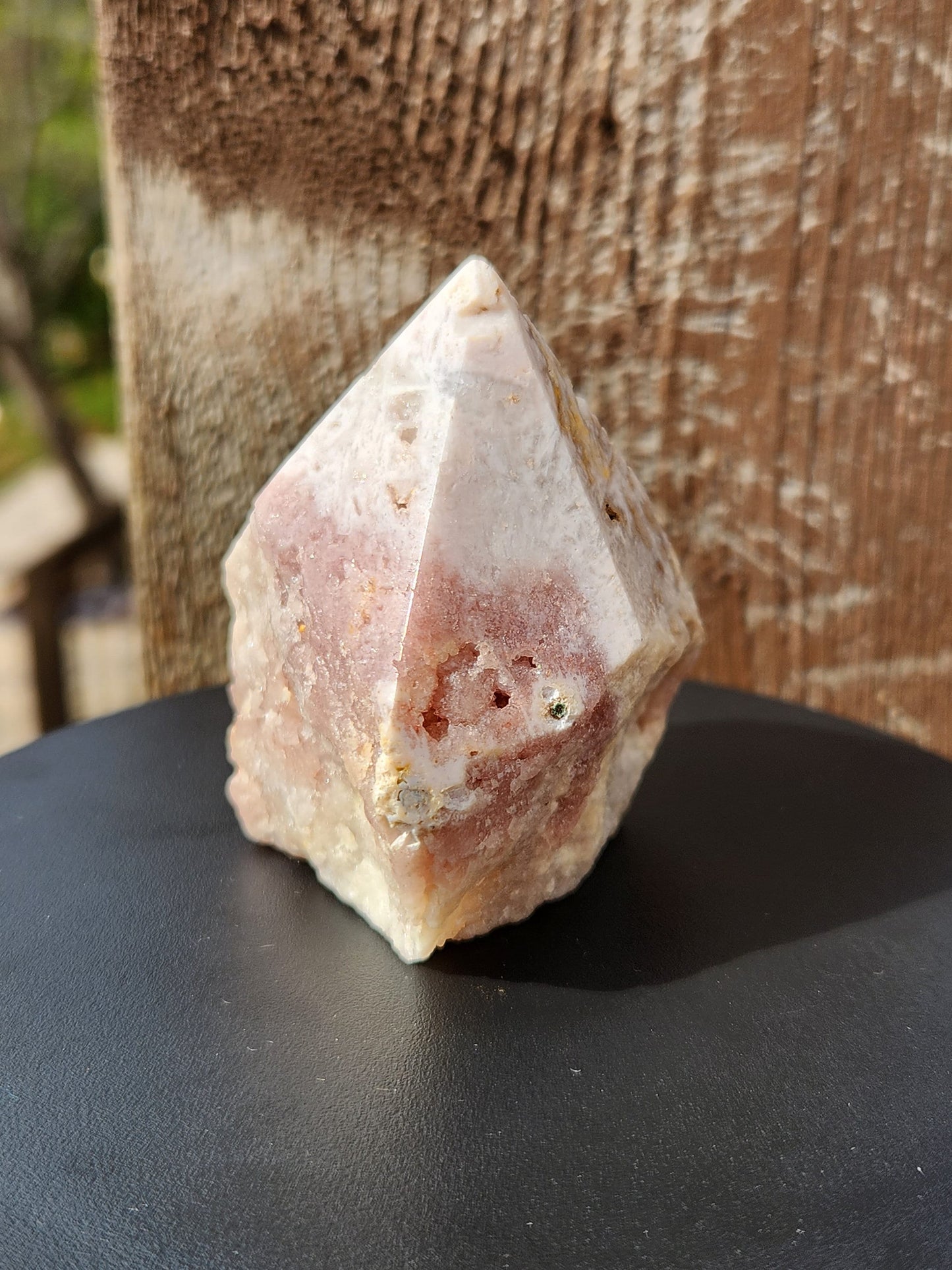 Pink Amethyst Crystal Point with Druzy - Brazilian Top Polish