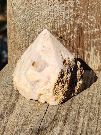 Pink Amethyst Crystal Point with Druzy Pockets