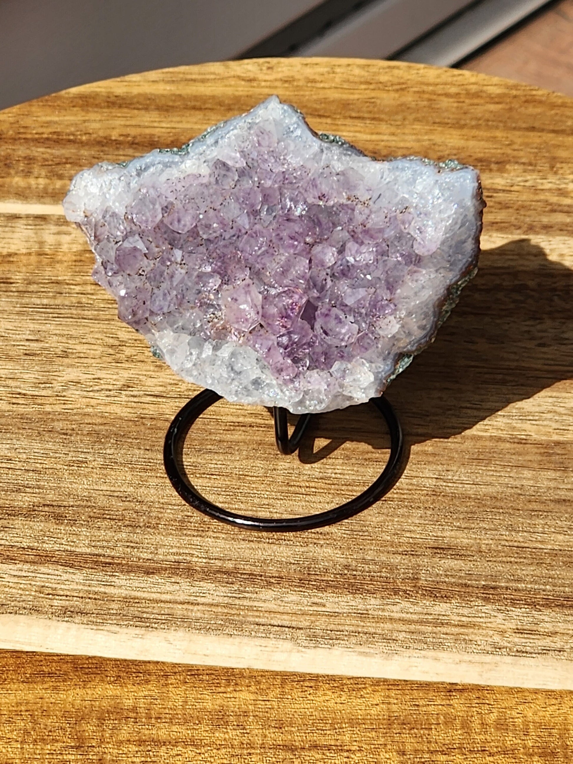 Beautiful Purple Amethyst Free Form with metal stand