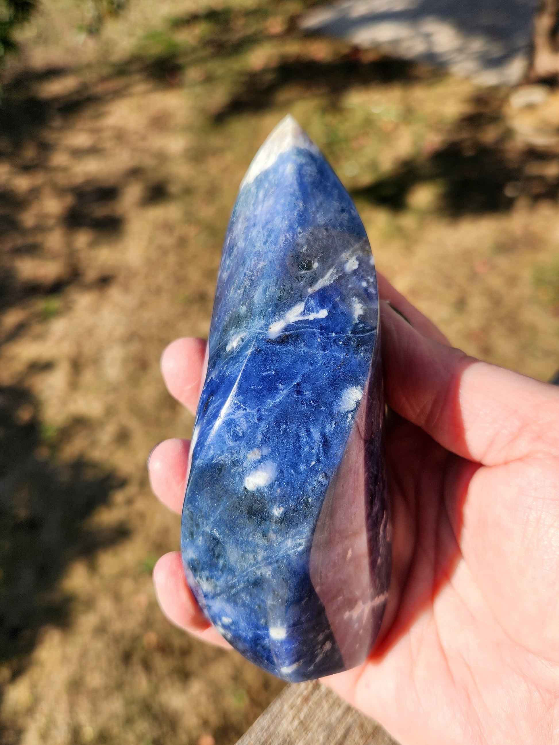 Gorgeous AAA High Polished Sodalite Crystal Twisted Flame