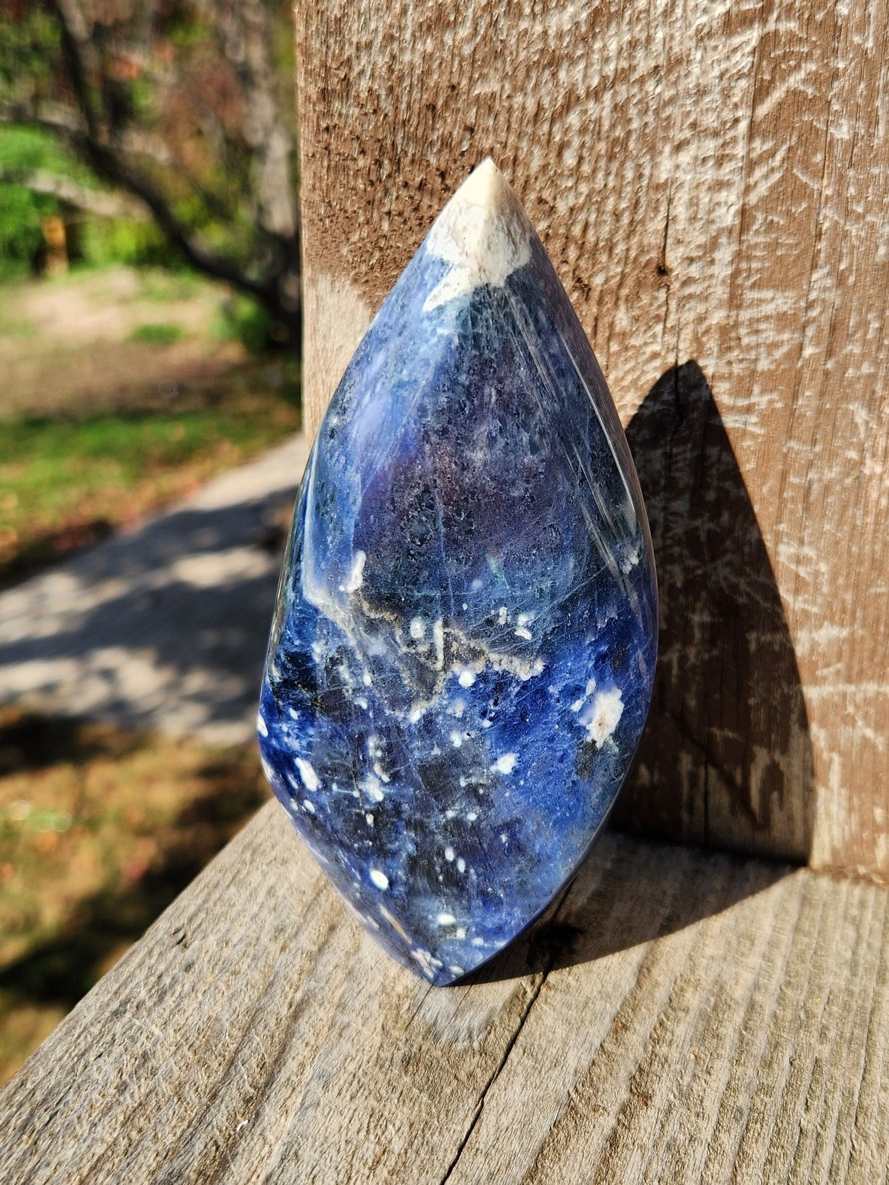 Gorgeous AAA High Polished Sodalite Crystal Twisted Flame