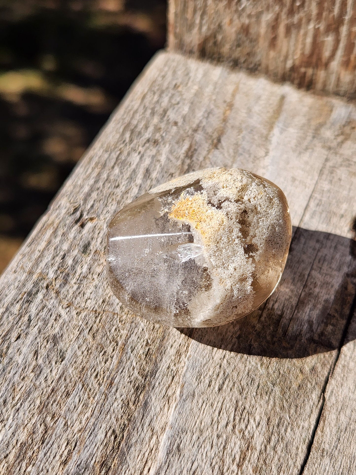 Gorgeous AAA Smoky Garden Quartz Crystal Tumble with inclusions, Lodolite