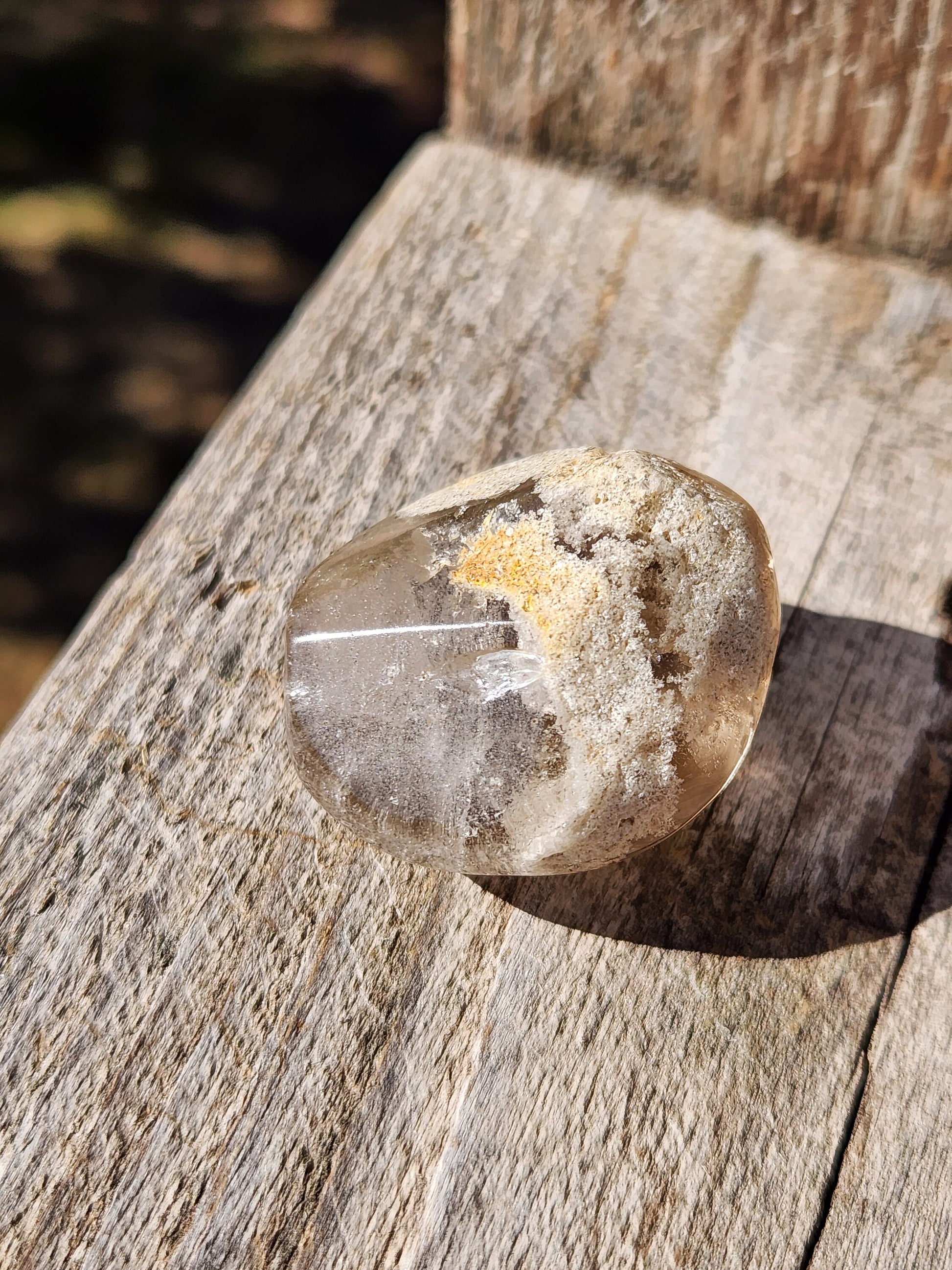 Gorgeous AAA Smoky Garden Quartz Crystal Tumble with inclusions, Lodolite