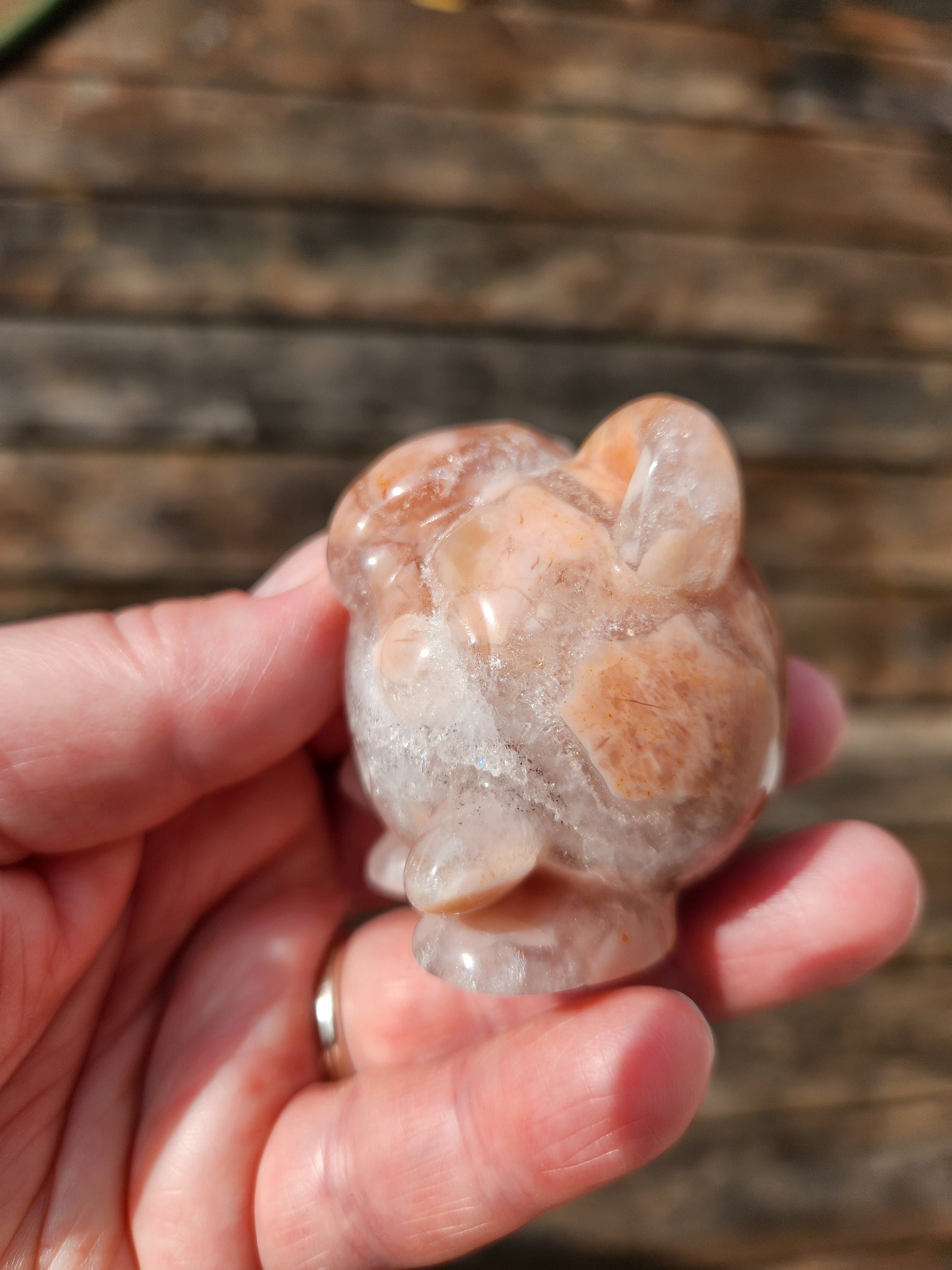 Super Cute Jiggly Puff with High Polish in Brecciated Pink Agate with Quartz & Druzy, Pokemon