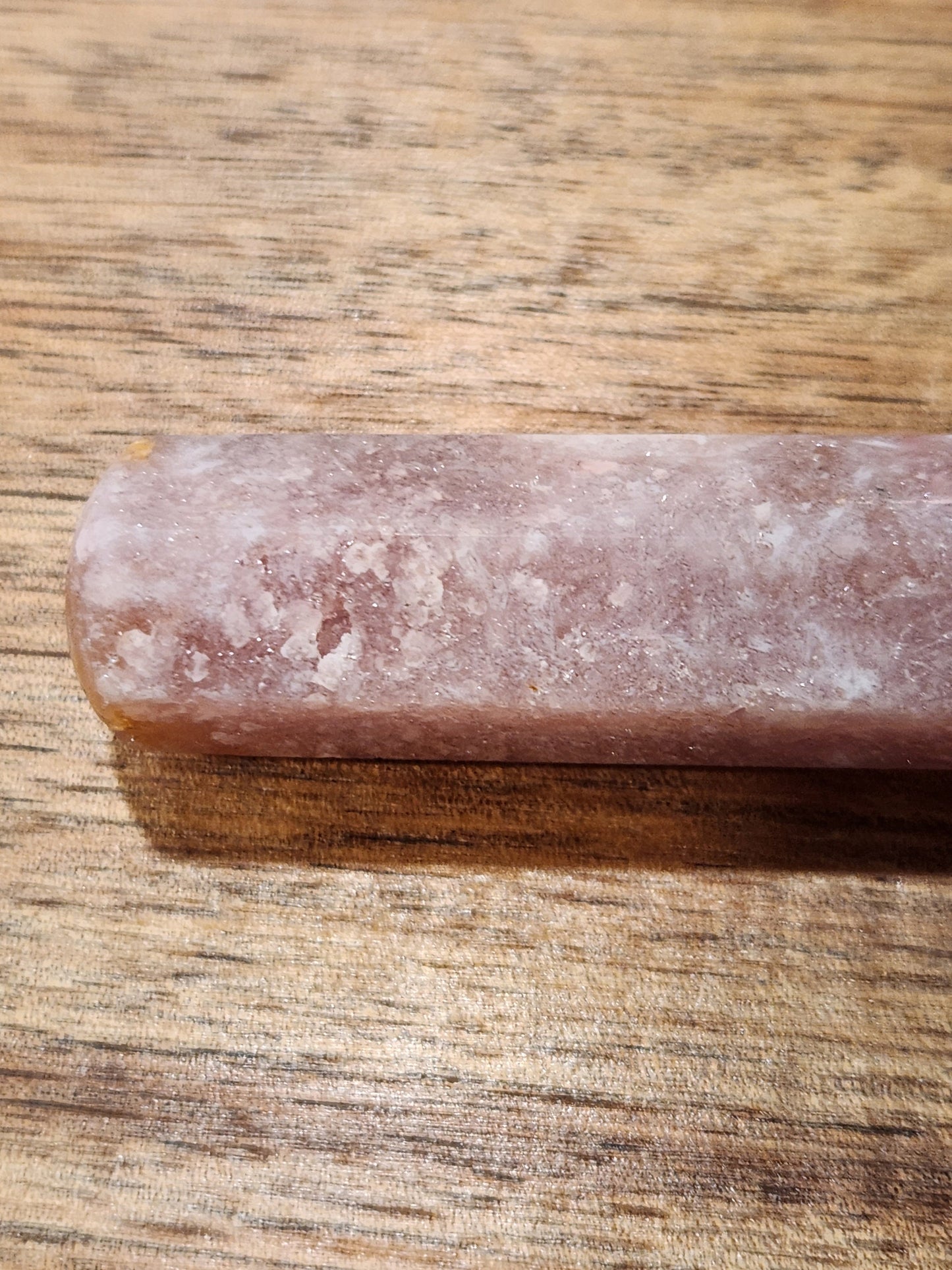 Sparkly Pink Amethyst Crystal Wand, 6 Point, Calming Massage Stone