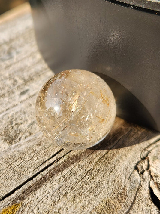 Gorgeous AAA Juicy Clear Quartz Mini Sphere Crystal with Rutile