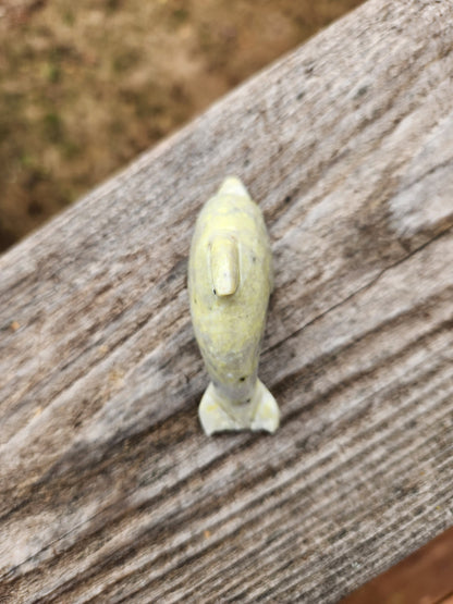 Carved Dolomite Calcite Dolphin Crystal: High Polish Stone Carving