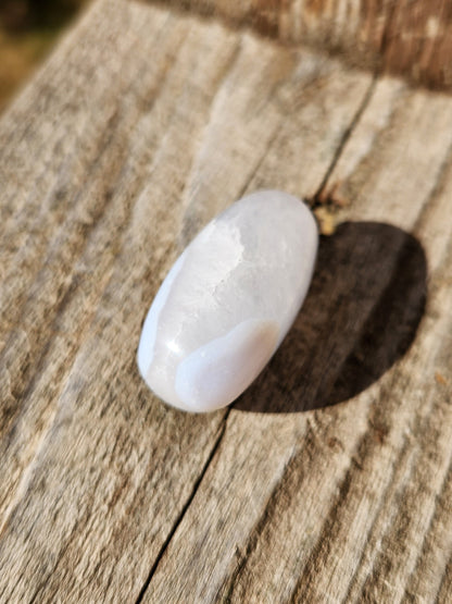 Gorgeous High Quality and High Polished AAA Blue Lace Agate Tumble Palm Stone