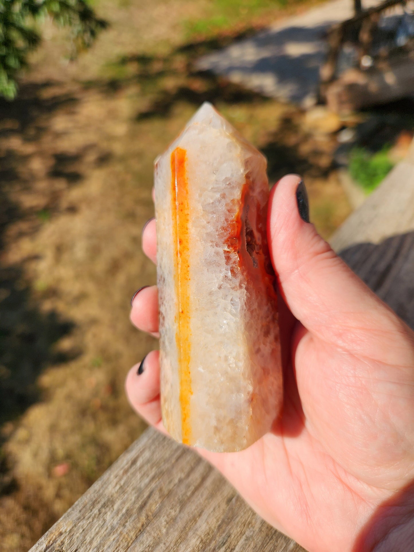 Beautiful Druzy Carnelian Crystal Chunky Tower with caves