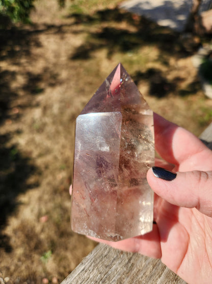 Sparkly Light Smoky Quartz Crystal Tower - Brazilian Origin