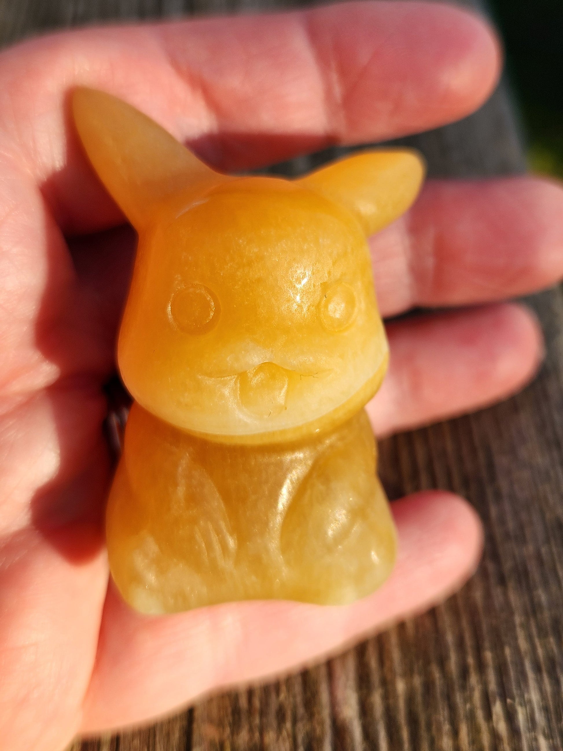 Super Cute Yellow Calcite Pikachu Natural Stone Crystal