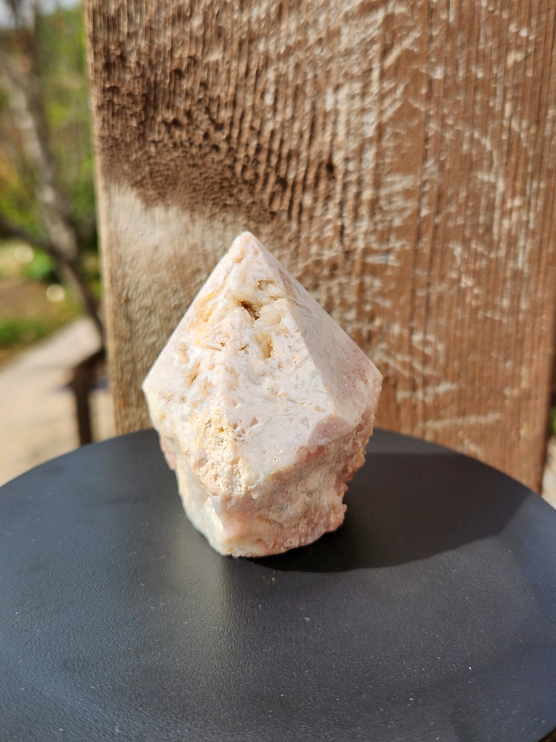 Pink Amethyst Crystal Point with Druzy - Brazilian Top Polish