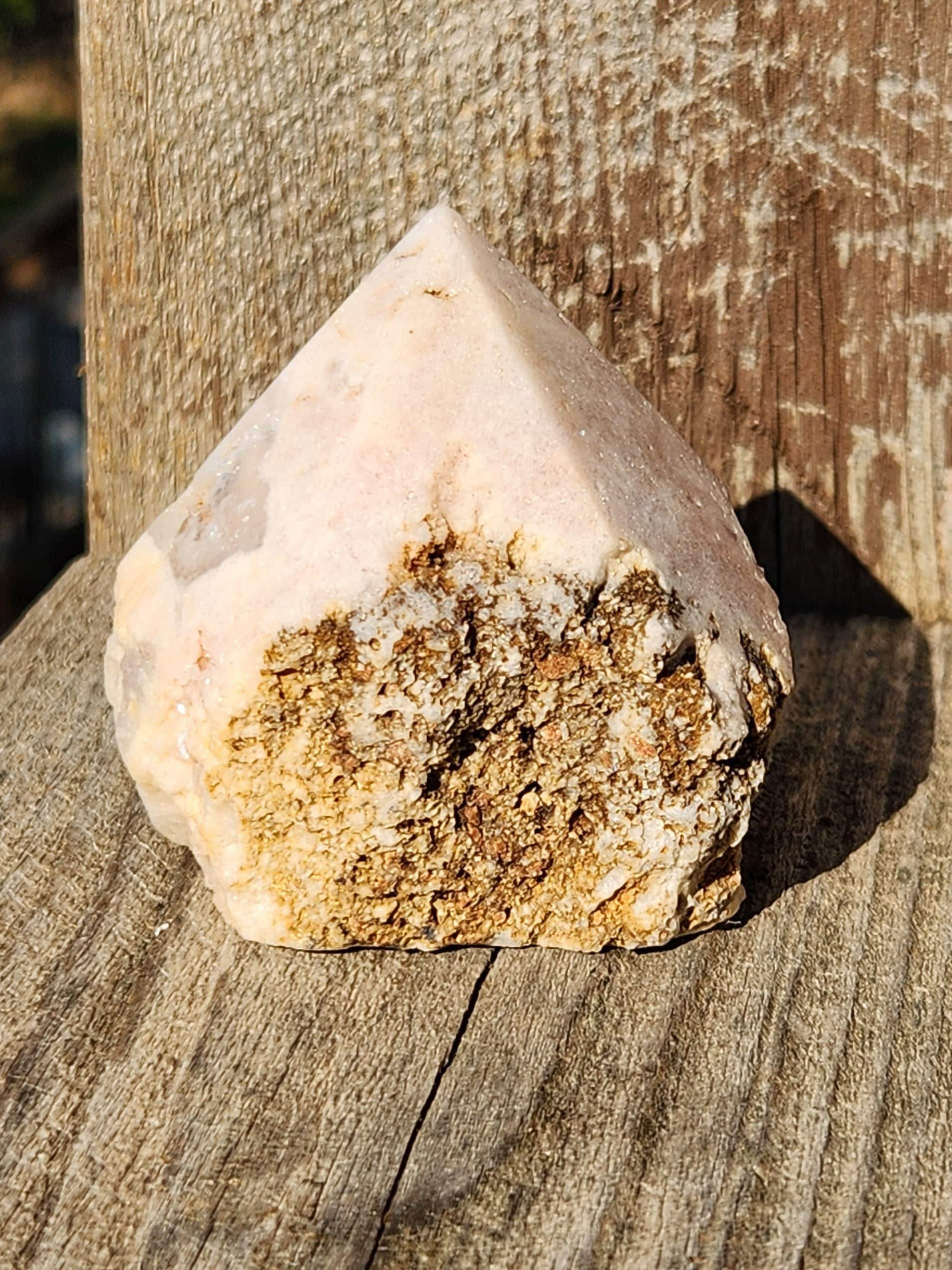 Pink Amethyst Crystal Point with Druzy Pockets