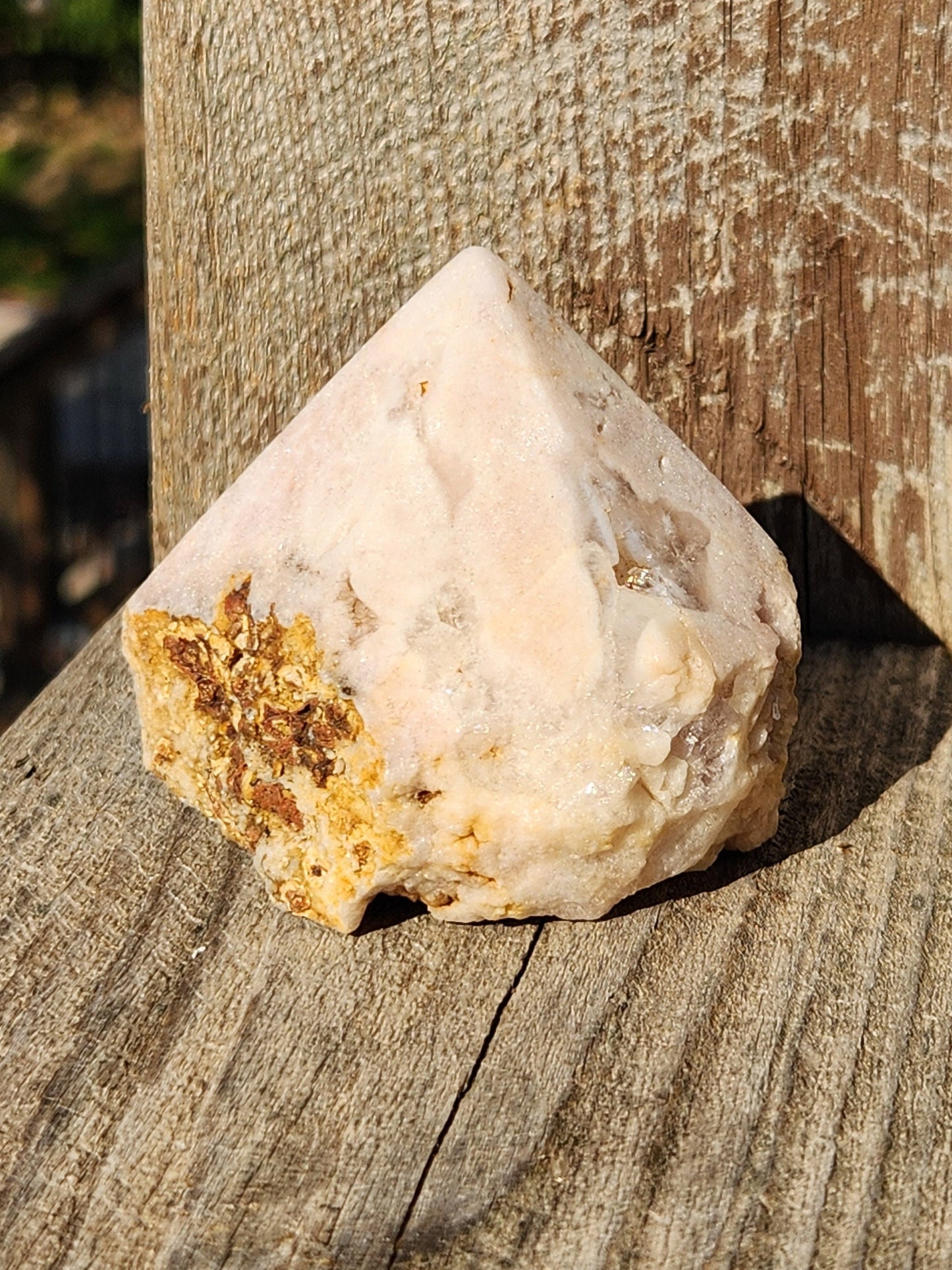 Pink Amethyst Crystal Point with Druzy Pockets