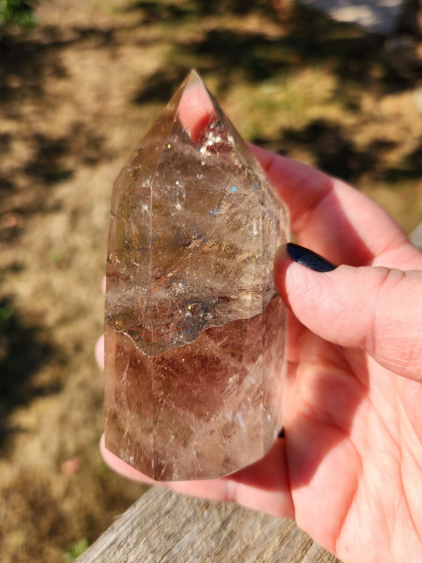 Sparkly Light Smoky Quartz Crystal Tower - Brazilian Origin