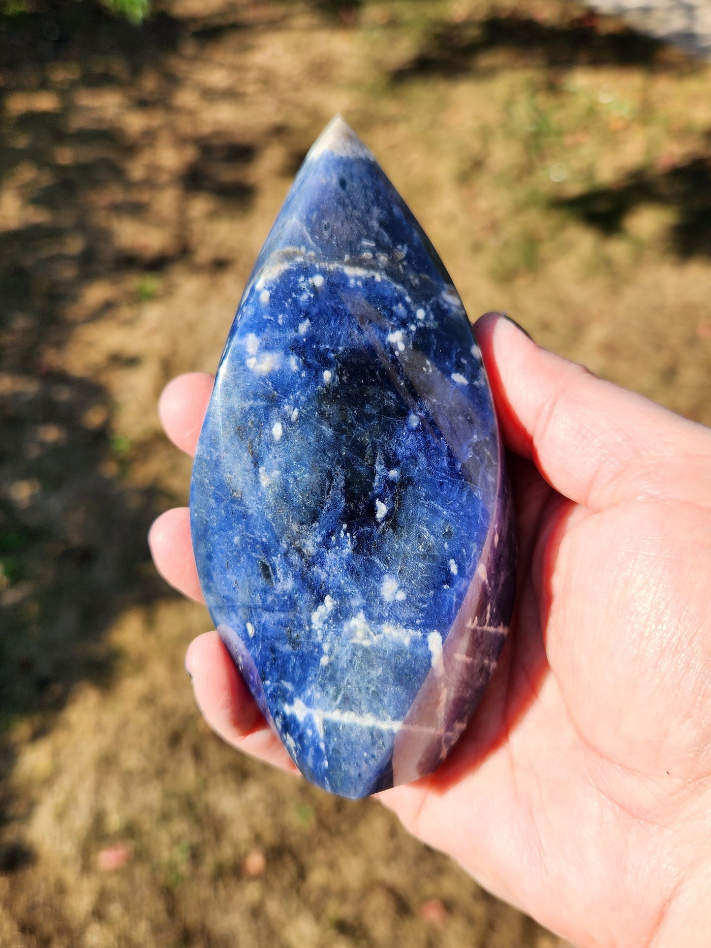 Gorgeous AAA High Polished Sodalite Crystal Twisted Flame