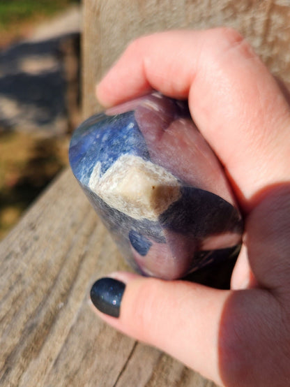 High Polished Sodalite Crystal Flame - Brazil