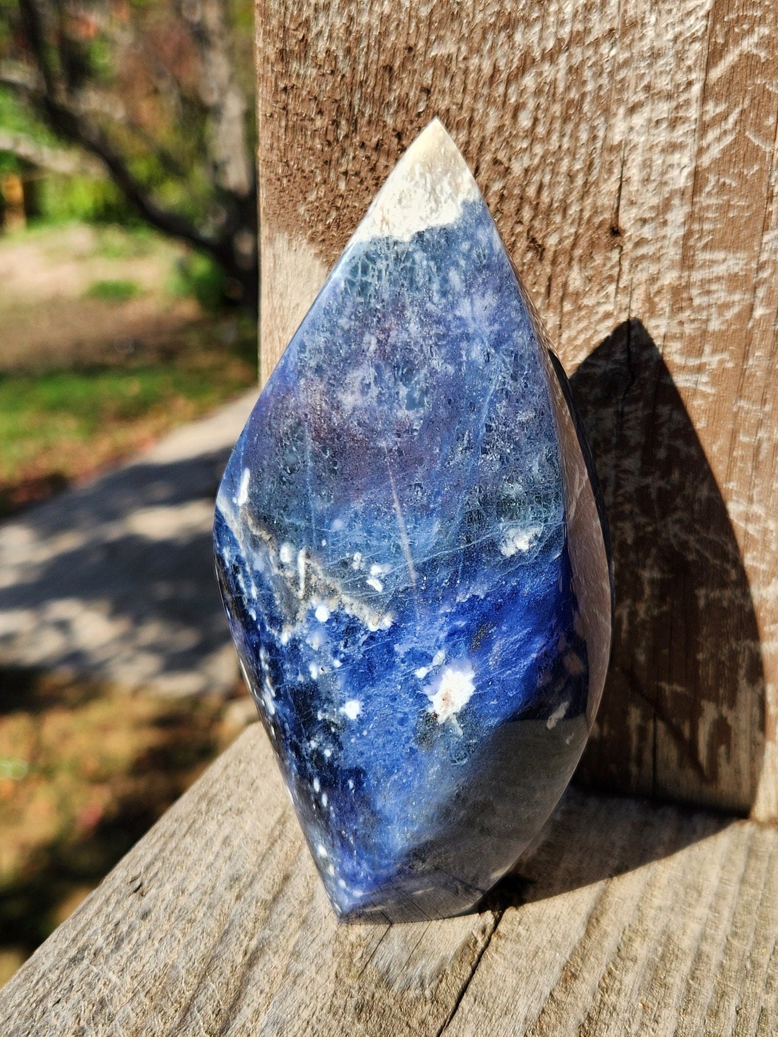 High Polished Sodalite Crystal Flame - Brazil