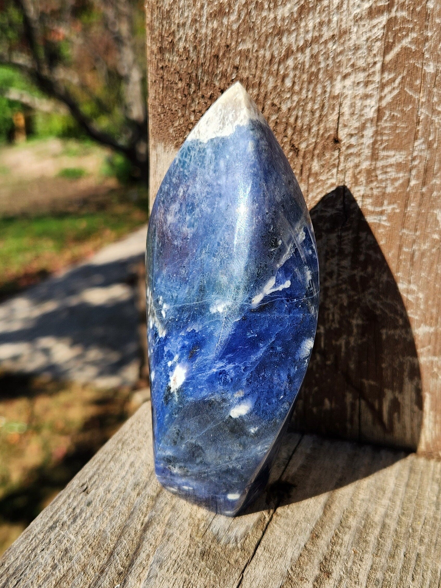 Gorgeous AAA High Polished Sodalite Crystal Twisted Flame