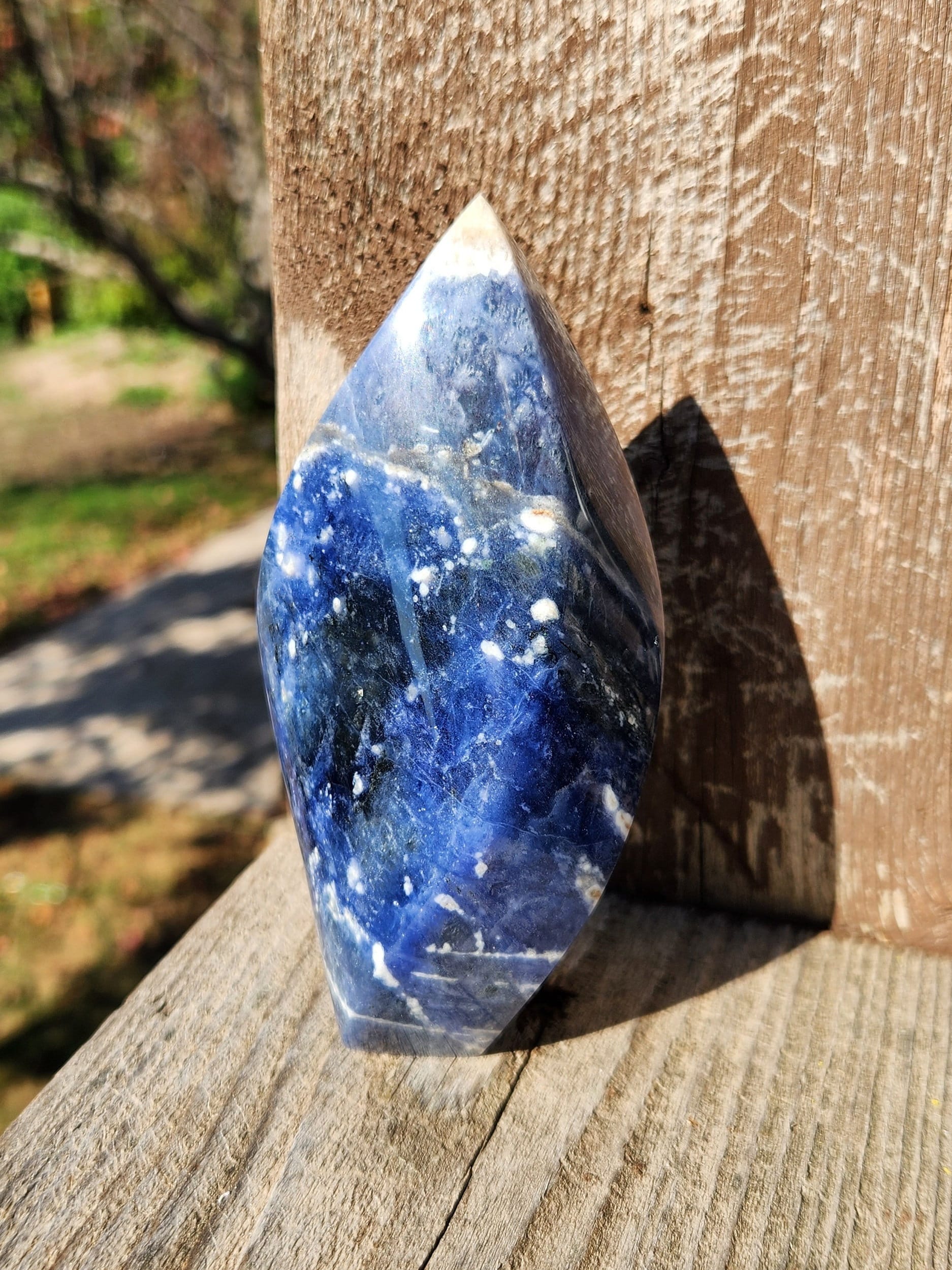 High Polished Sodalite Crystal Flame - Brazil