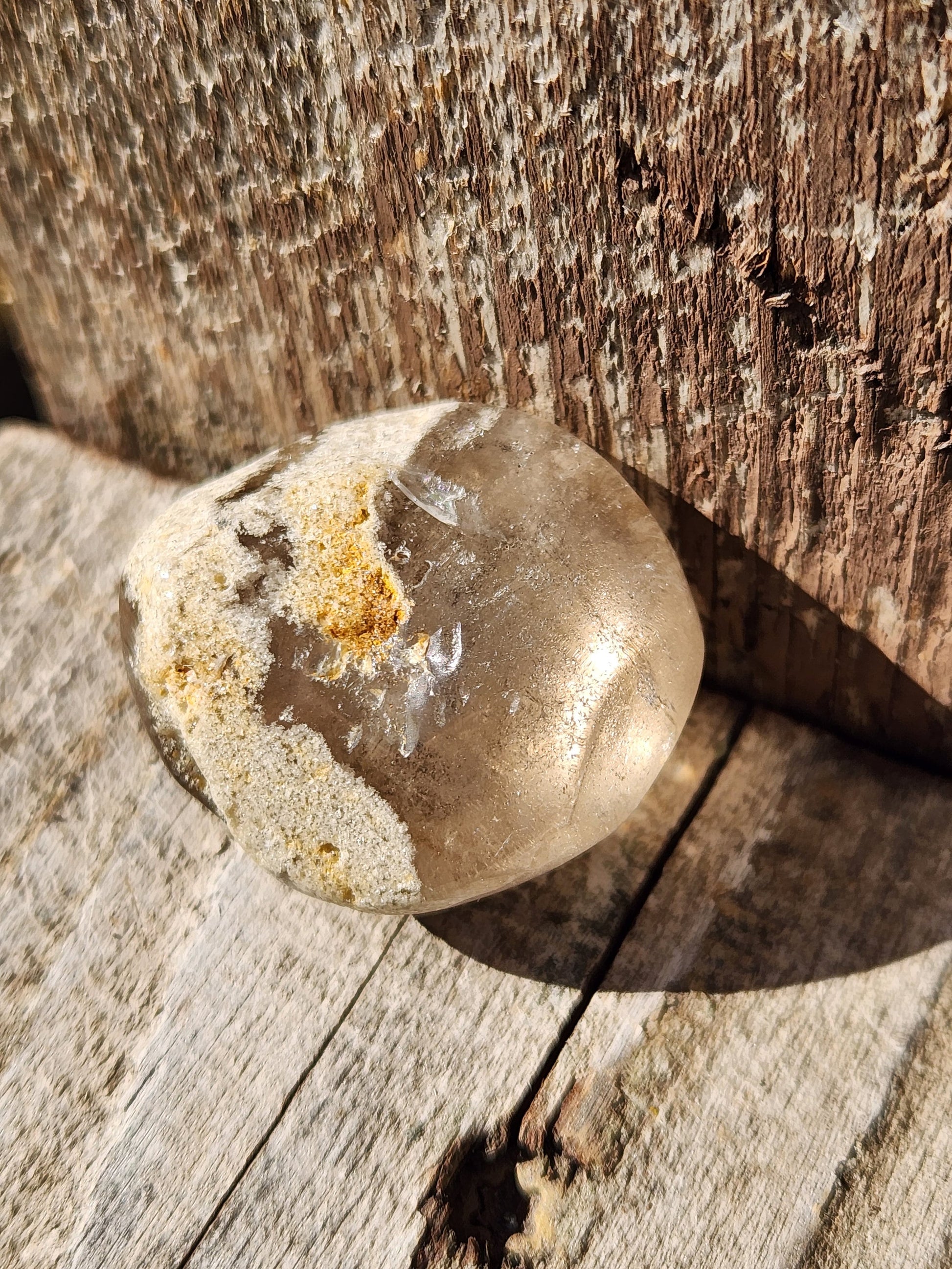 Gorgeous AAA Smoky Garden Quartz Crystal Tumble with inclusions, Lodolite