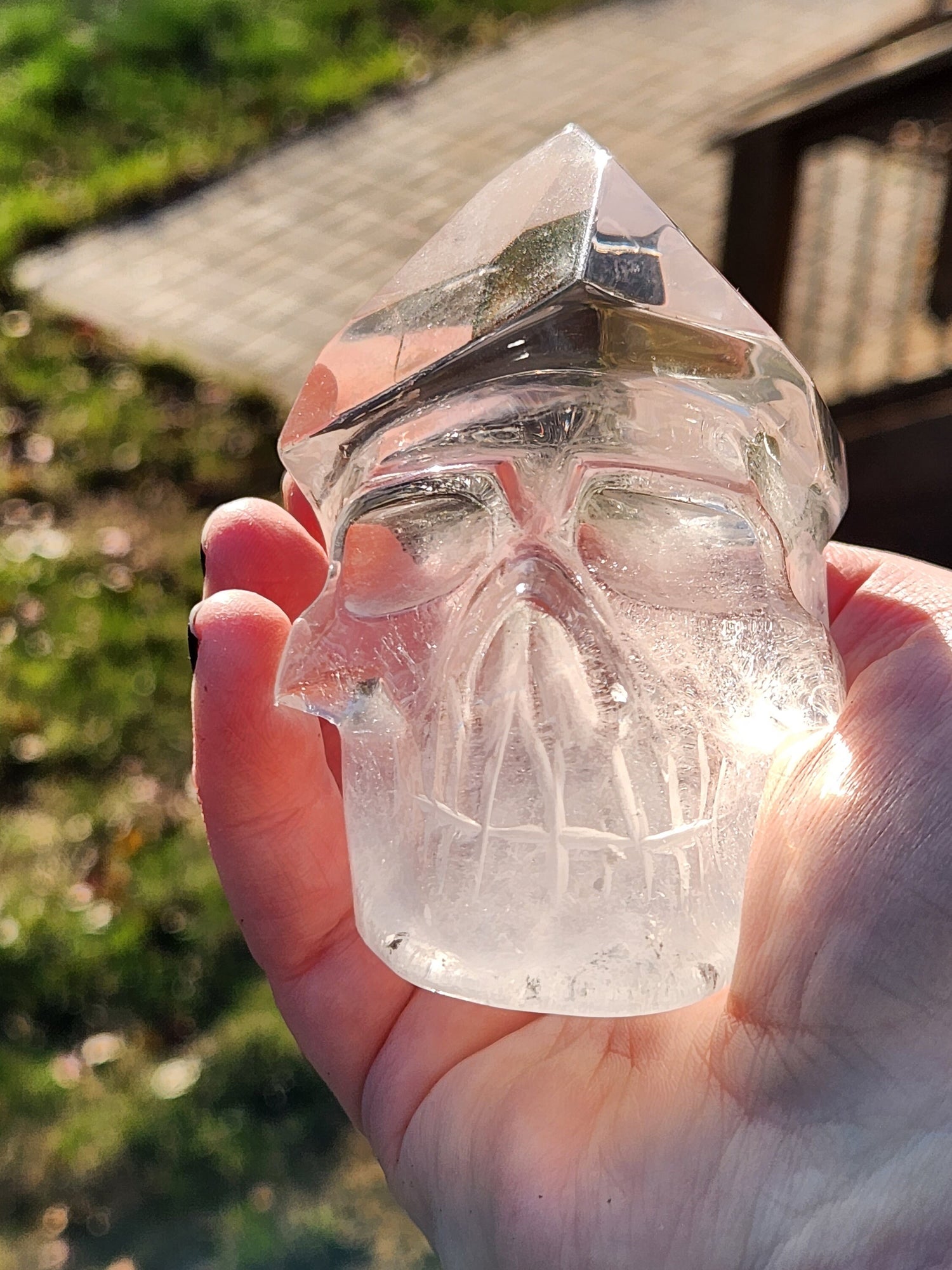 Amazing AAA Six Point Clear Quartz Unique Cool Crystal Skull, Brazilian