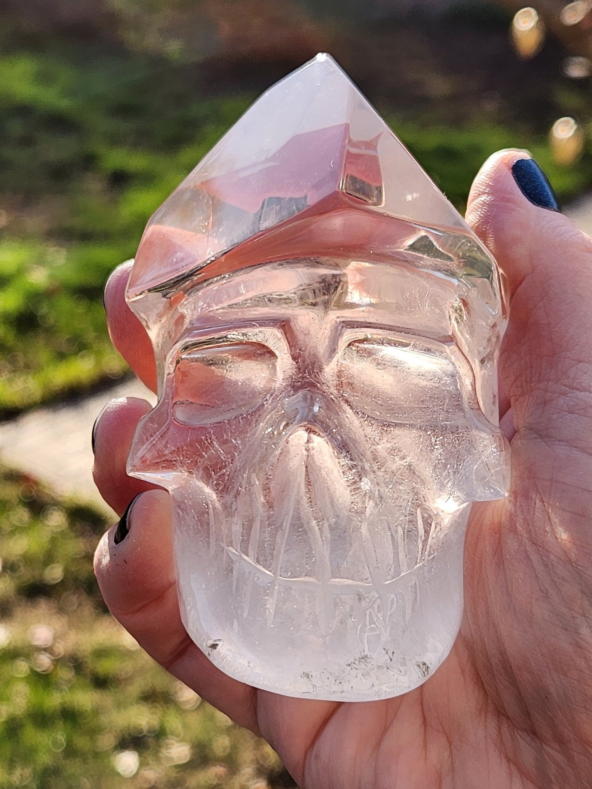 Amazing AAA Six Point Clear Quartz Unique Cool Crystal Skull, Brazilian