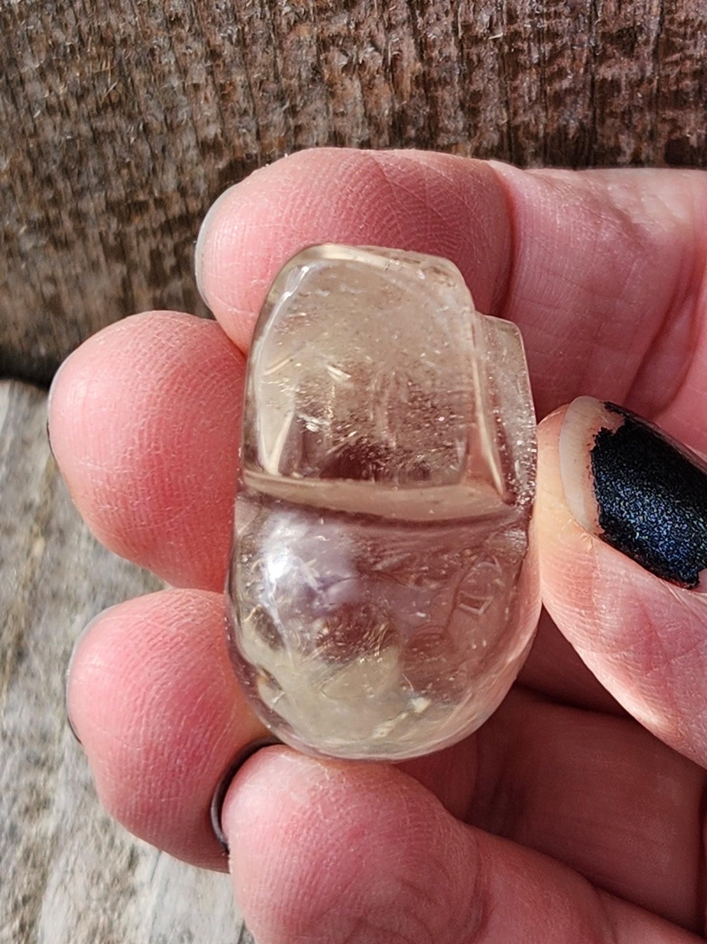 AAA Light Citrine Crystal Mini Skull - Natural Brazilian Stone