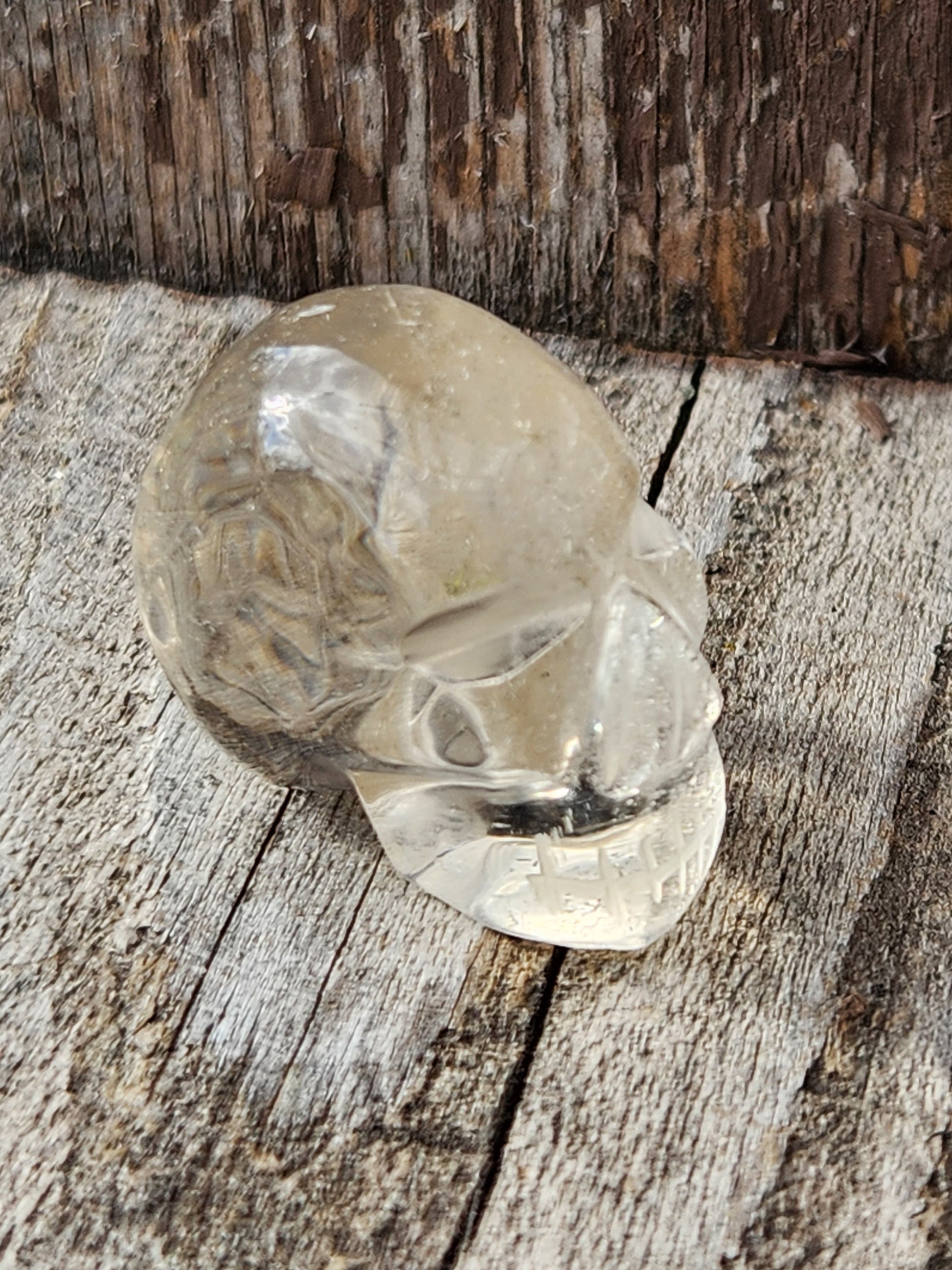 AAA Light Citrine Crystal Mini Skull - Natural Brazilian Stone