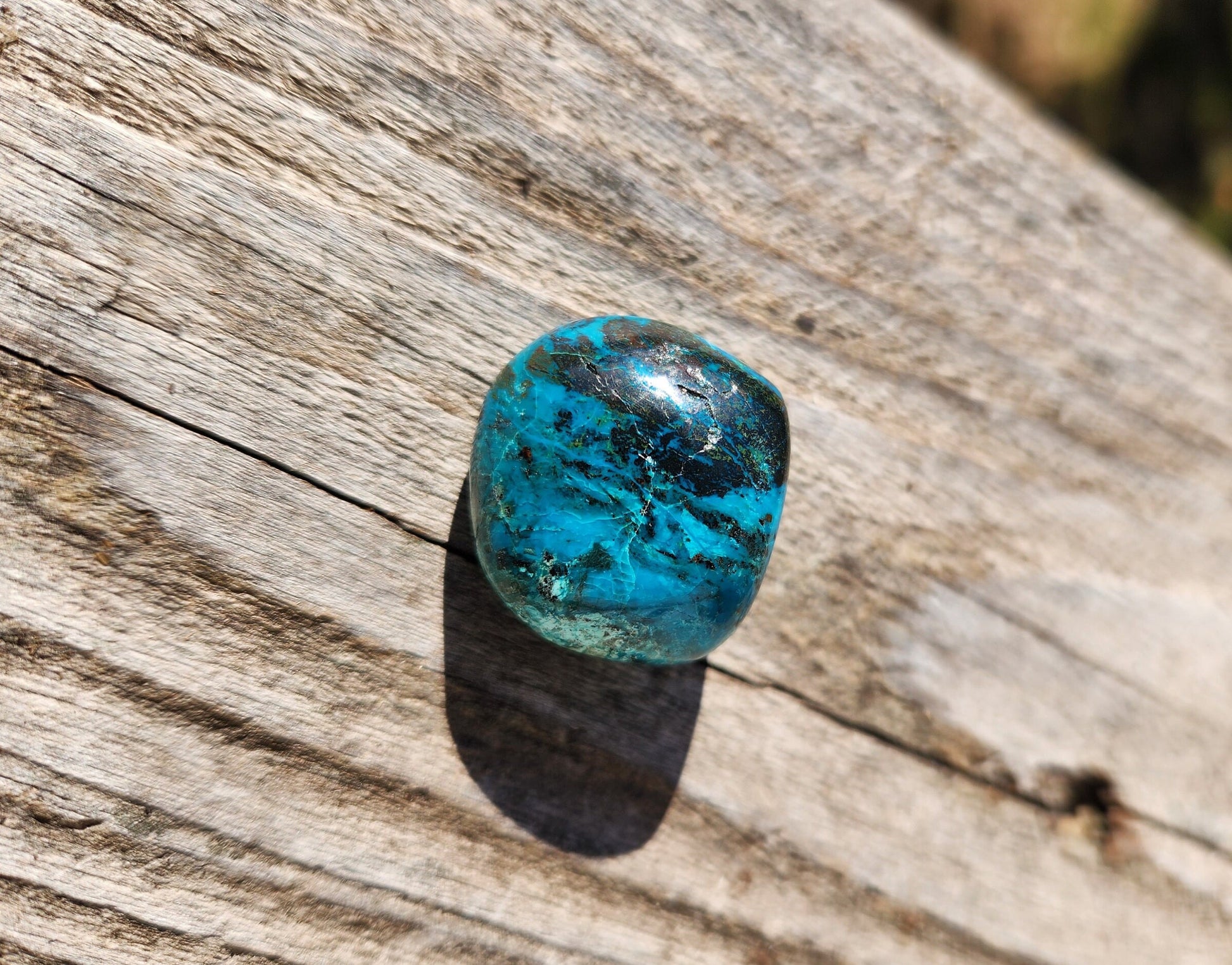 AAA Chrysocolla Crystal Tumble: Polished Pocket Stone