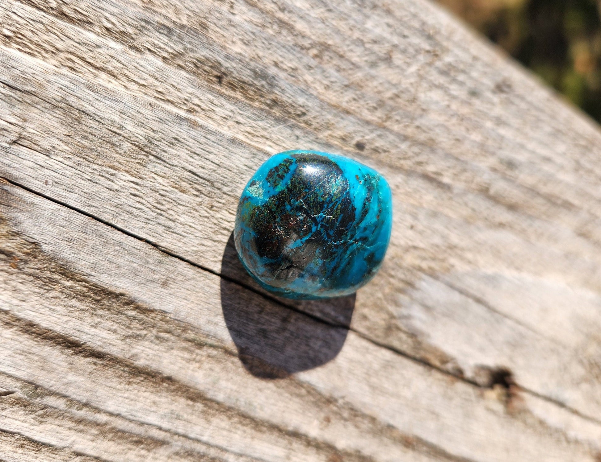 AAA Chrysocolla Crystal Tumble: Polished Pocket Stone