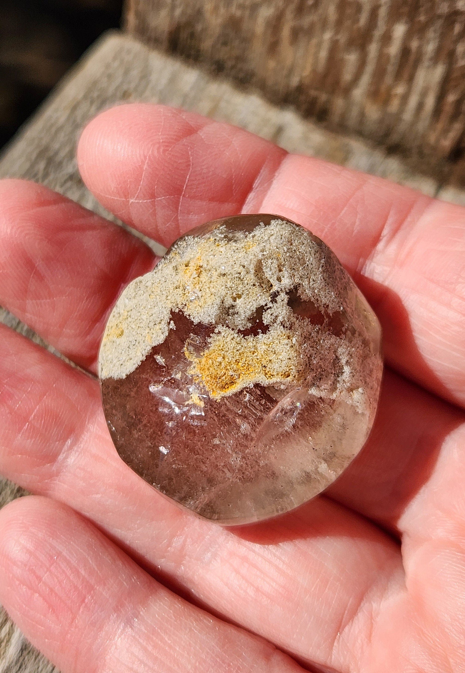 Gorgeous AAA Smoky Garden Quartz Crystal Tumble with inclusions, Lodolite